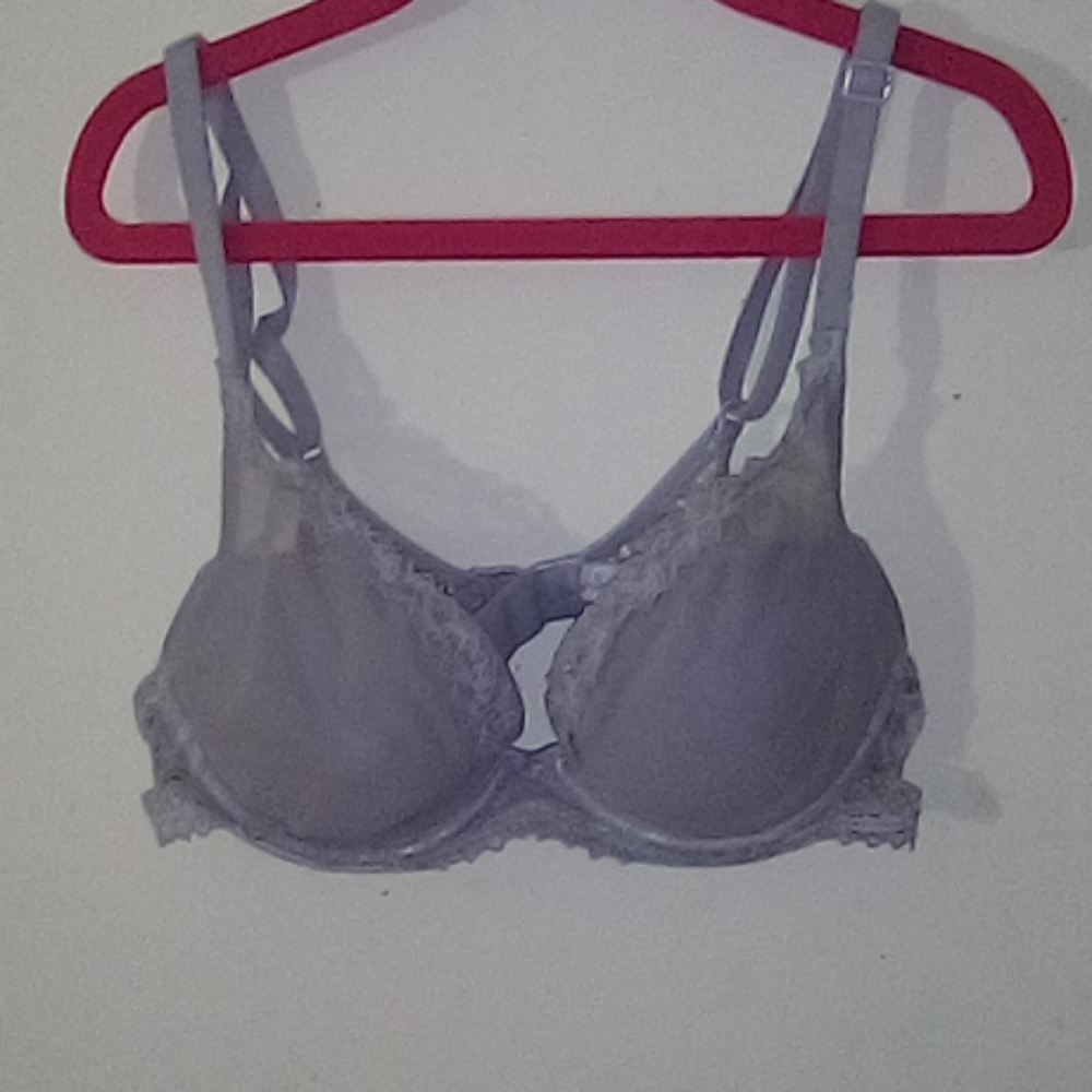 Gray, Laced, soft and comfy, Calvin Klein, 32A bra